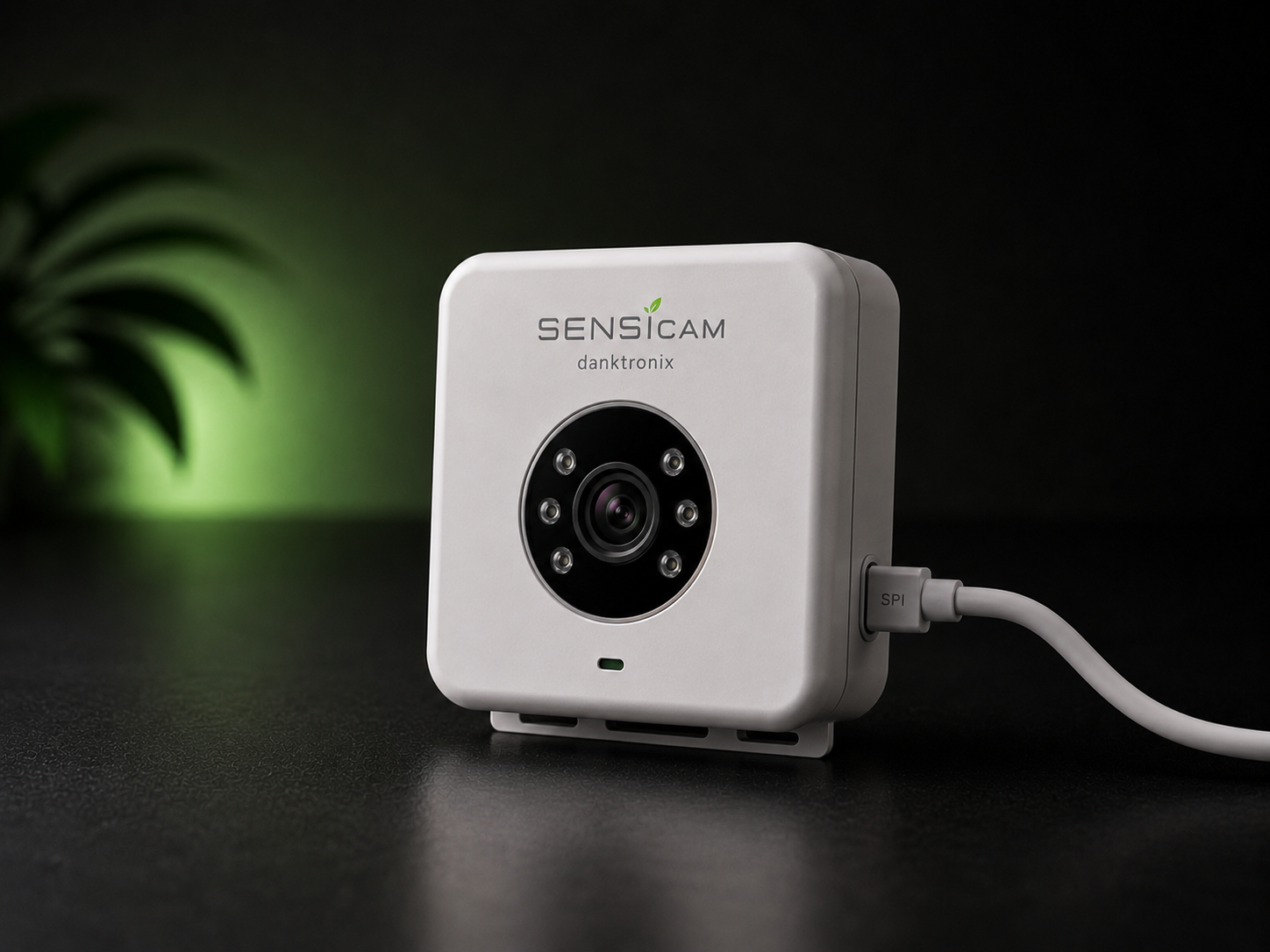SensiCam concept render, a compact danktronix AI vision camera with an SPI port